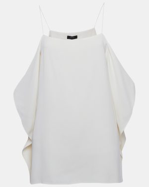 Theory Ivory Rosina Crepe Keyhole Sleeve Slip Tank Top M