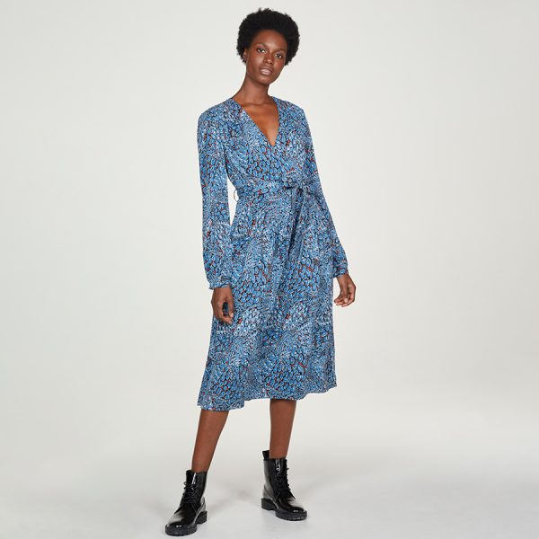 Thought Saraband Wrap Dress - Atlantic Blue