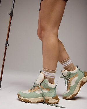 Timberland Mt Maddsen Peak Waterproof Hiking Boots at Free People in Light Green Suede, Size: US 8
