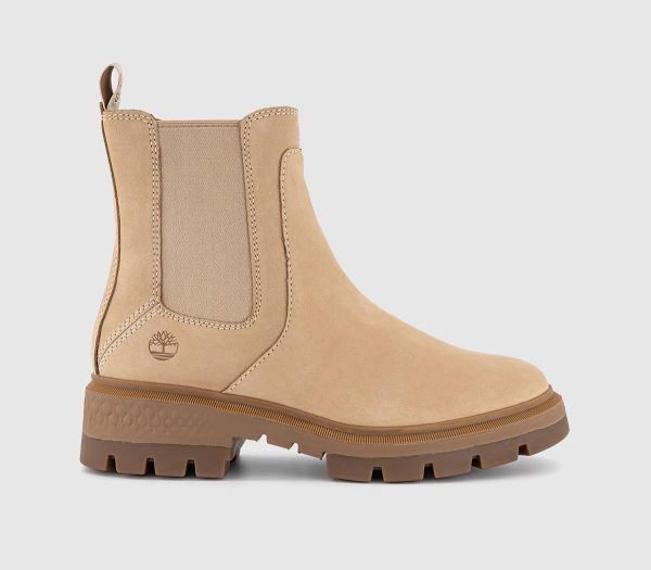 Timberland Womens Cortina Valley Chelsea Boots Light Beige Nubuck Natural, 3.5