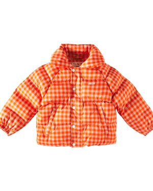 Tinycottons Vichy padded checked cotton jacket