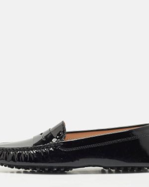 Tod's Black Patent Leather Penny Penny Loafers Size 39