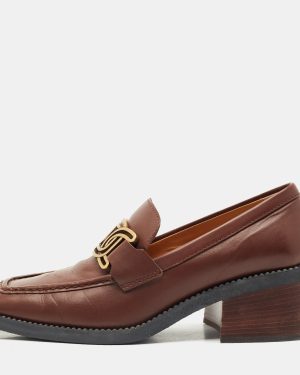 Tod's Brown Leather Kate Loafers Size 38