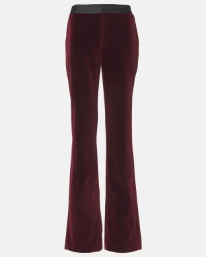 Tod's High-rise cotton velvet flared pants