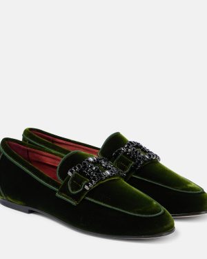 Tod's Kate embellished velvet loafers