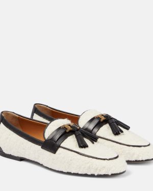 Tod's Tasseled boucle and leather loafers