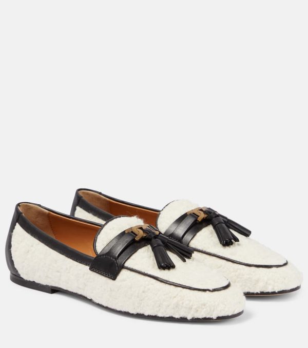 Tod's Tasseled boucle and leather loafers