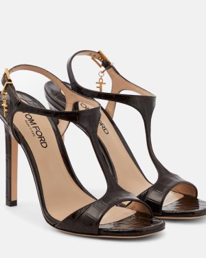 Tom Ford Angelina croc-effect leather sandals