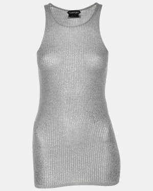 Tom Ford Silver Rib Knit Tank Top XS