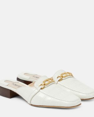 Tom Ford Whitney croc-effect leather mules