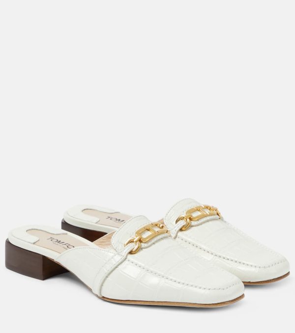 Tom Ford Whitney croc-effect leather mules