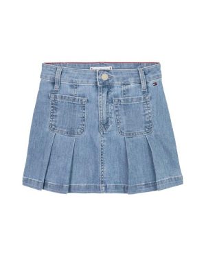 Tommy Hilfiger DENIM SKIRT PLEATED - Blue
