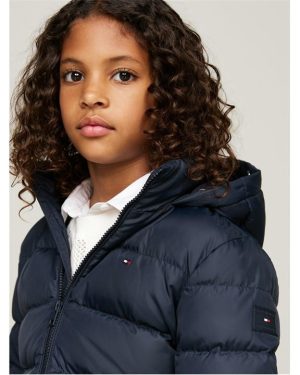 Tommy Hilfiger Faux Fur Hood Puffer Jacket - Blue