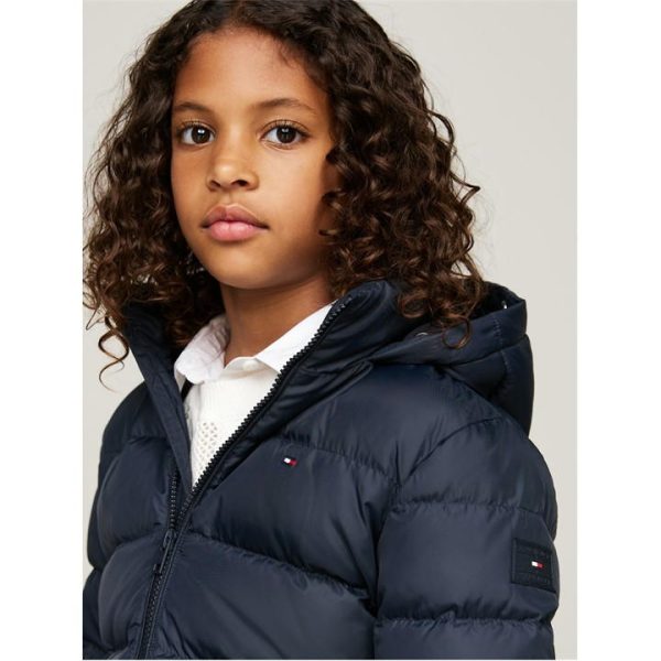Tommy Hilfiger Faux Fur Hood Puffer Jacket - Blue