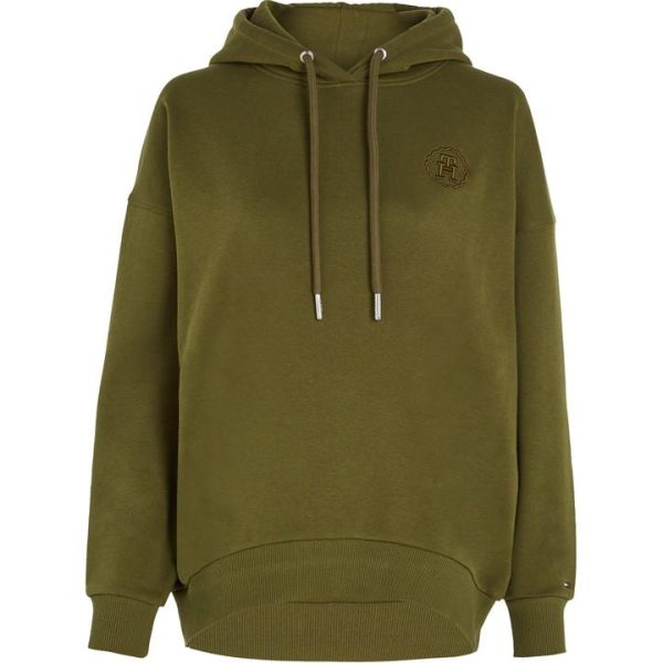 Tommy Hilfiger TH MONOGRAM STAMP EMBROIDERY RELAXED HOODY - Green