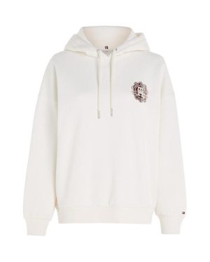 Tommy Hilfiger TH MONOGRAM STAMP RELAXED FIT HOODY - White