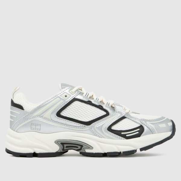 Tommy Jeans Archive Runner Trainers in White & Black