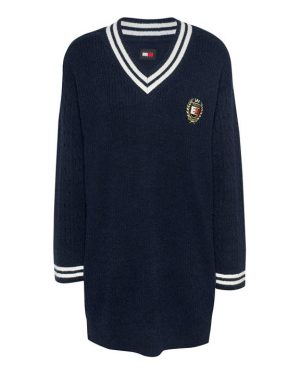 Tommy Jeans Crest Sweater Jumper Dress - Blue