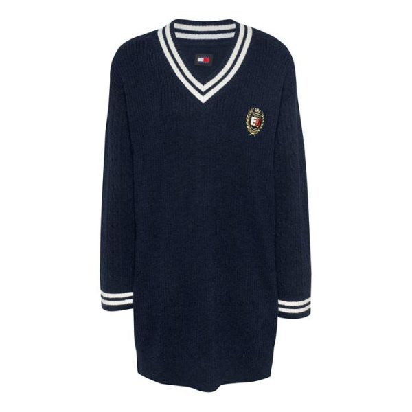 Tommy Jeans Crest Sweater Jumper Dress - Blue