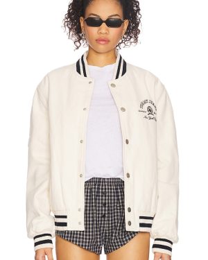Tommy Jeans Varsity Jacket in White. Size M, S, XL/1X.
