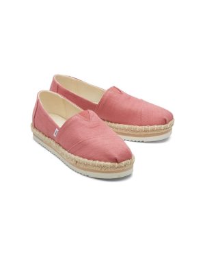 Toms Alpargata Platform Rope Red Womens Comfort Slip On Shoes 10019802 in a Plain in Size 8
