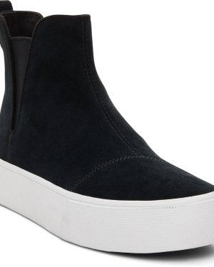 Toms Fenix Platform Black Womens ankle boots 10019797 in a Plain Leather in Size 8