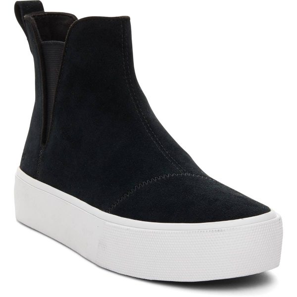 Toms Fenix Platform Black Womens ankle boots 10019797 in a Plain Leather in Size 8