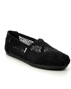 Toms Moroccan Crochet Black Womens Espadrilles 10016254-34 in a Plain Textile in Size 7