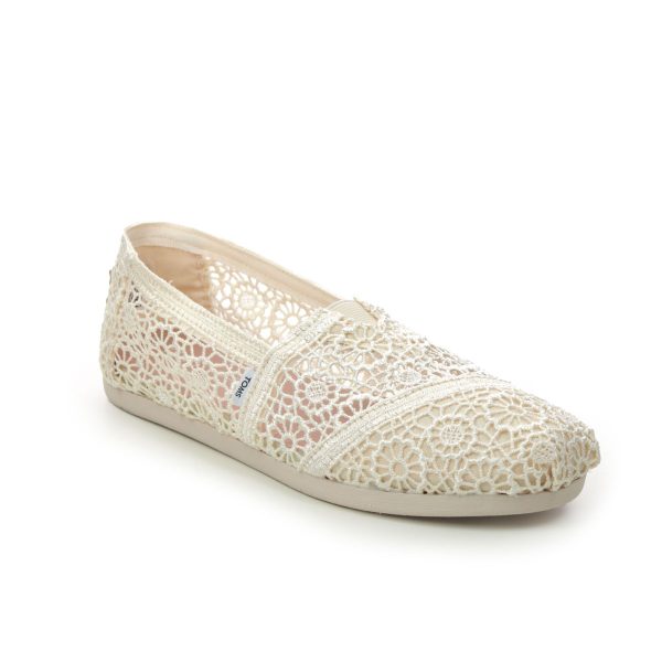 Toms Moroccan Crochet Natural tan Womens Espadrilles 10016241-10 in a Plain in Size 8