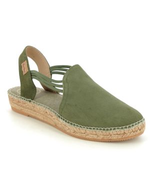 Toni Pons Nuria Khaki Womens Espadrilles 0110-90 in a Plain Leather in Size 41