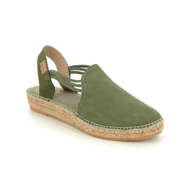 Toni Pons Nuria Khaki Womens Espadrilles 0110-90 in a Plain Leather in Size 41