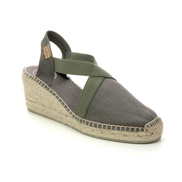 Toni Pons Ter Khaki Womens Espadrilles 1003-90 in a Plain Textile in Size 42