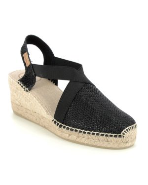 Toni Pons Triton Black Glitz Womens Espadrilles 0104-34 in a Plain Textile in Size 39