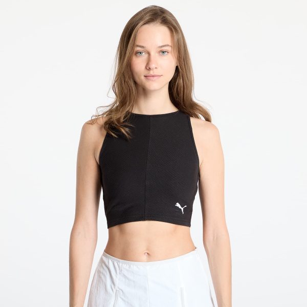 Top Puma Wardrobe Essentials Ribbed Crop Top PUMA Black XS