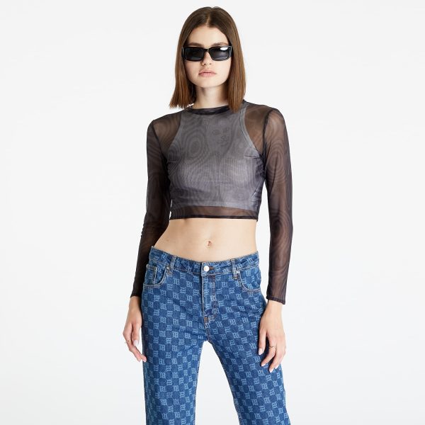 Top RIPNDIP Hypnotic Crop Mesh Long Sleeve Black XL