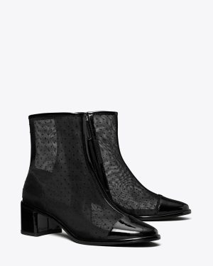 Tory Burch Cap-Toe Low Heeled Ankle Boot
