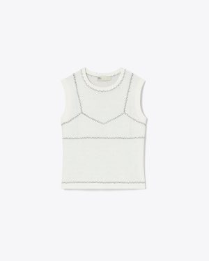 Tory Burch Cotton And Nylon Mesh Top