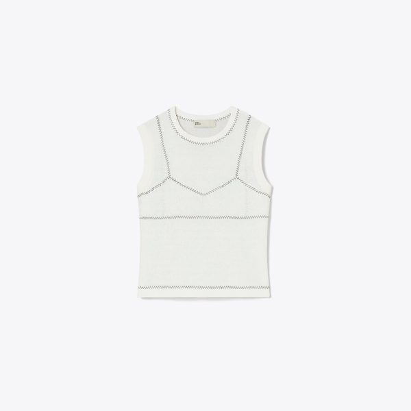 Tory Burch Cotton And Nylon Mesh Top