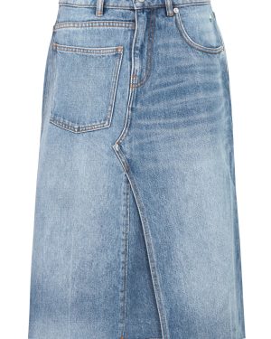 Tory Burch Deconstructed Denim Midi Skirt - 12 (UK16 /xl)
