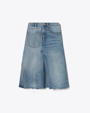 Tory Burch Deconstructed Denim Skirt