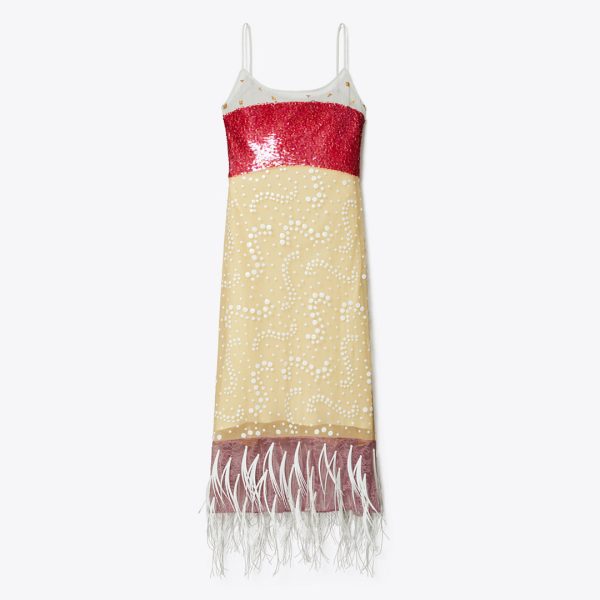 Tory Burch Embellished Slip Dress