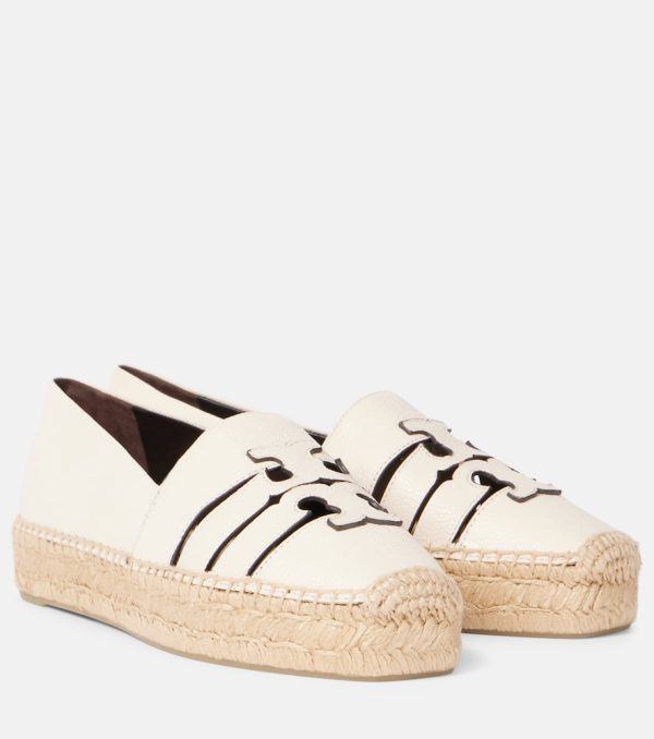 Tory Burch Ines Double T leather espadrilles