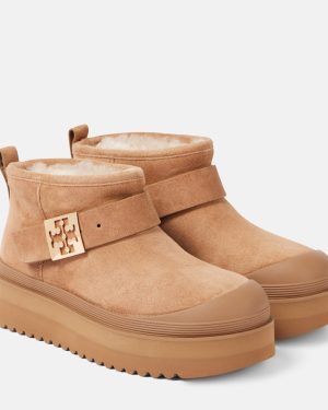 Tory Burch Mellow shearling-lined suede platform ankle boots