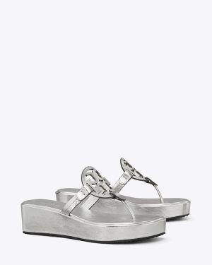 Tory Burch Miller Metallic Wedge Sandal