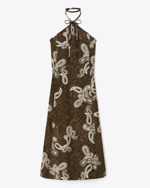 Tory Burch Satin Halter Dress