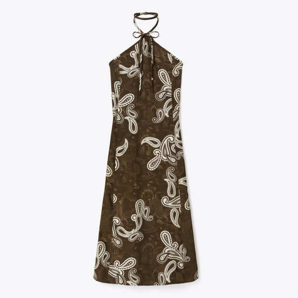 Tory Burch Satin Halter Dress