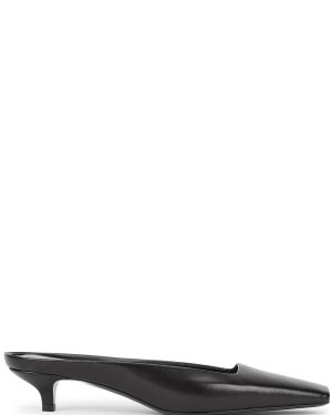 Toteme 40 Black Leather Mules - 6