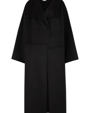 Toteme Black Wool and Cashmere-blend Coat - L