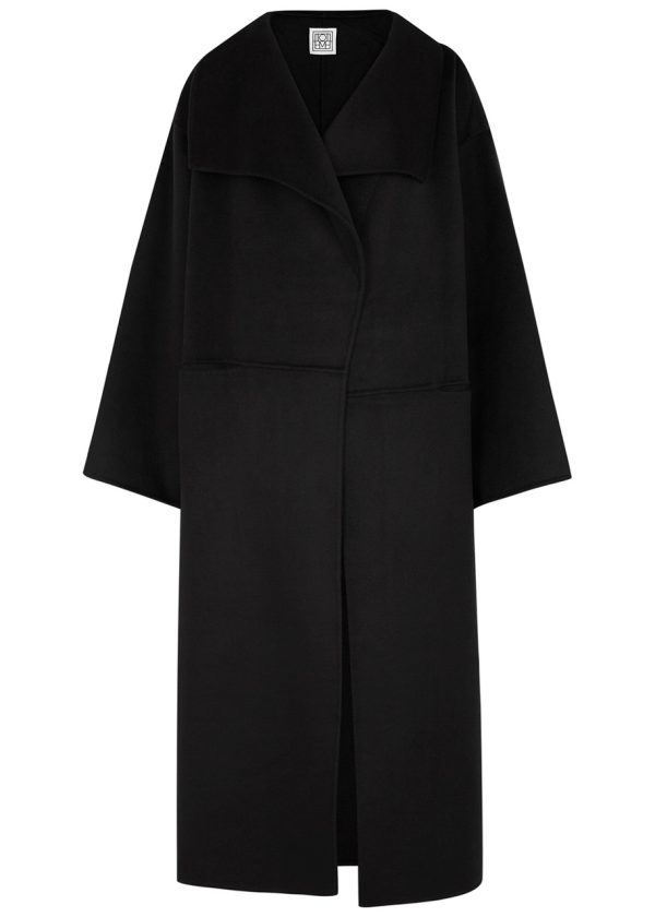 Toteme Black Wool and Cashmere-blend Coat - L
