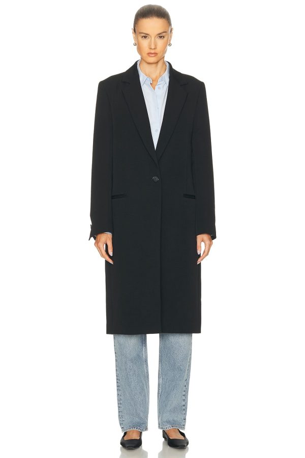 Toteme Classic Tailored Coat in Black - Black. Size 32 (also in 34, 36, 38, 40).